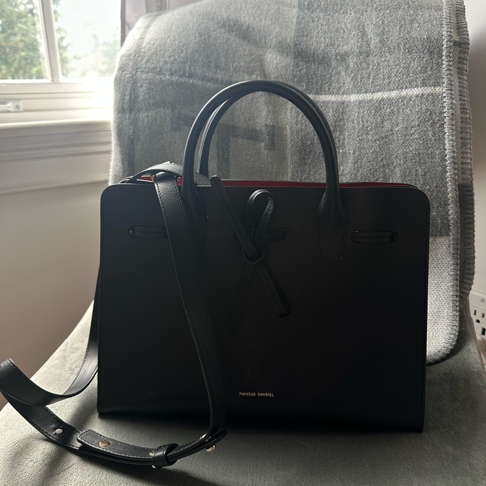 Mansur Gavriel Black Leather Tote Bag